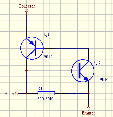 單向可控硅的分立元件實現(xiàn)圖
