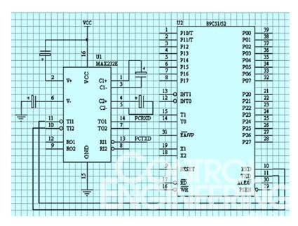 AT89S51與PC機的通信電路