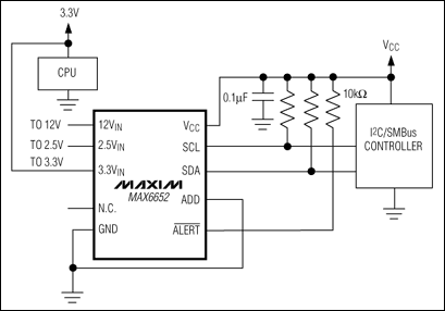 MAX6652:典型應(yīng)用電路 MAX6652:典型應(yīng)用電路