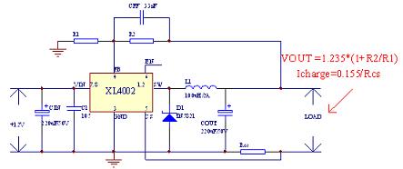 XLSEMI設(shè)計單片車充IC XL4002示意圖
