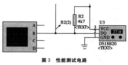 對溫度傳感器進行示波器顯示的接口電路和顯示結(jié)果