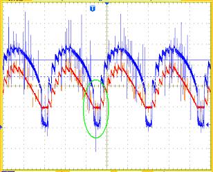 輸出電壓低于驅(qū)動芯片工作電壓時工作波形