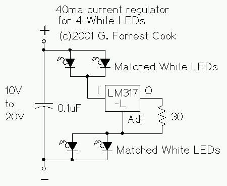 7個元件的LED燈控制電路