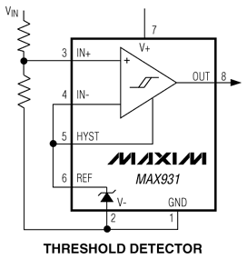 MAX931，MAX932，MAX933，MAX934：典型工作電路