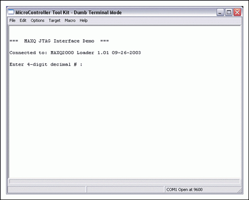 圖5. 演示應(yīng)用程序，串口提示符