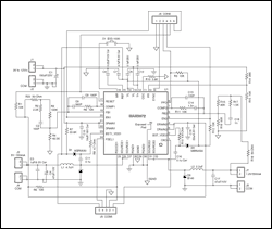 圖9. xDSL電源管理方案。輸入： 9V至12V。輸出: VOUT1 = 5V/550mA (最大1A), VOUT2> = 1.2V/550mA (最大1A)。輸出1為輸出2變換器提供電源。每個(gè)變換器的開(kāi)關(guān)頻率為2.2MHz。