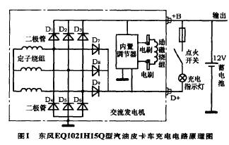 東風(fēng)eq1021h15q型汽油皮卡車充電電路