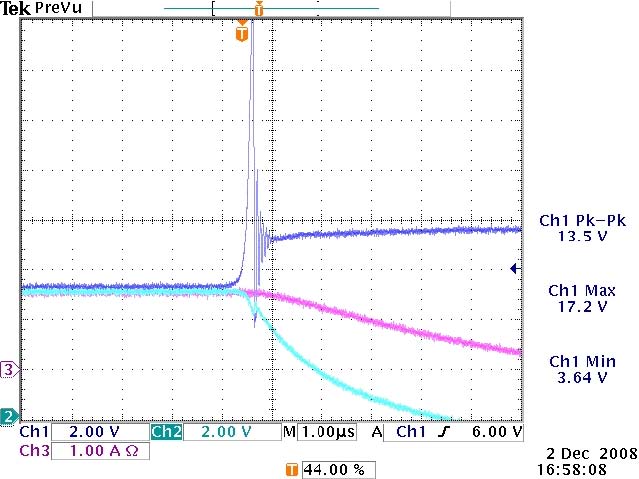 圖8：開關(guān)關(guān)閉時(shí)各種電壓變化的測量結(jié)果。
