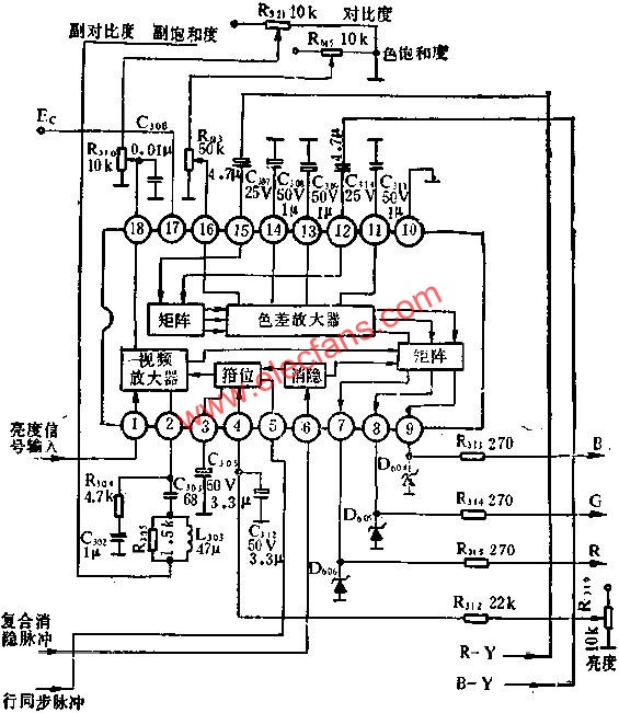 BJ5612方框圖和外圍電路圖  www.makelele.cn