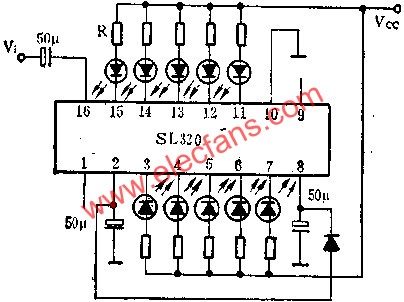 SL320雙路五位LED電平顯示驅(qū)動(dòng)電路的應(yīng)用  www.makelele.cn