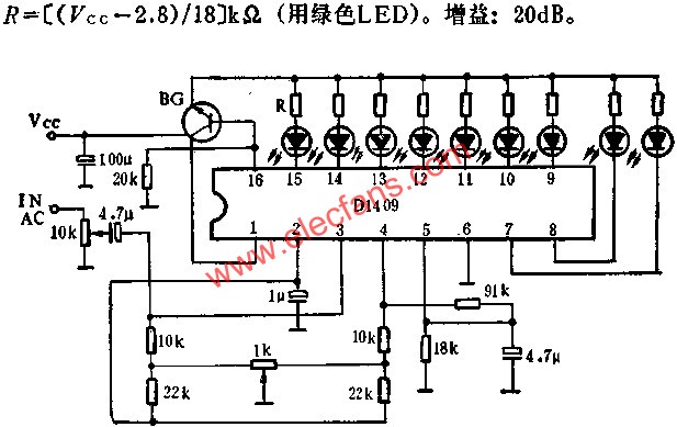 D1409利用基準(zhǔn)電壓的電平顯示驅(qū)動(dòng)電路  www.makelele.cn