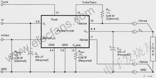 非隔離式插入負(fù)載點(diǎn)電源模塊應(yīng)用電路 www.makelele.cn
