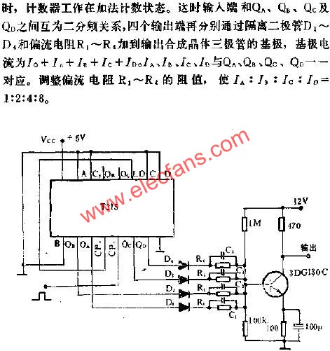 T215組成的階梯波發(fā)生器線路圖  www.makelele.cn