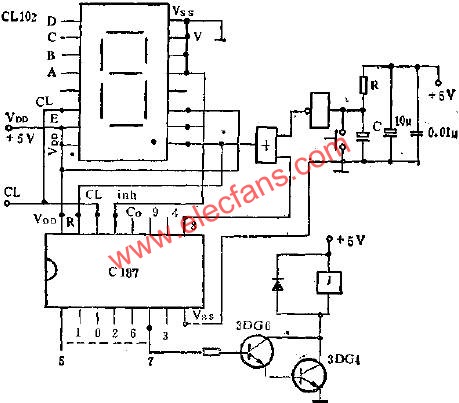 C187組成程序控制和顯示應用線路圖  www.makelele.cn