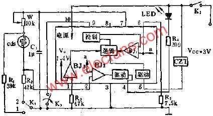 SF1212自動(dòng)曝光集成電路的應(yīng)用電路圖  www.makelele.cn