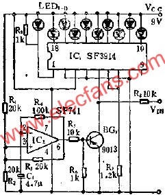 省電閃光點(diǎn)圖指示器的應(yīng)用電路圖 www.makelele.cn