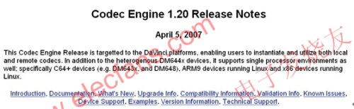  Codec Engine 1.20 Release Notes截圖 www.makelele.cn