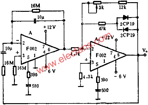 1HZ以下的正弦波振蕩器電路圖  www.makelele.cn