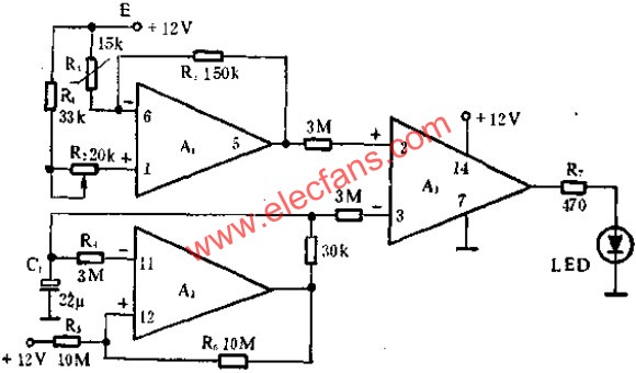 低溫報警指示器電路圖  www.makelele.cn