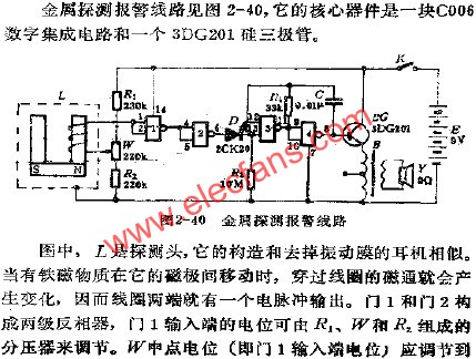 金屬探測(cè)報(bào)警電路  www.makelele.cn