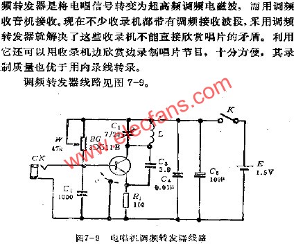 電唱機調(diào)頻轉(zhuǎn)發(fā)器電路  www.makelele.cn