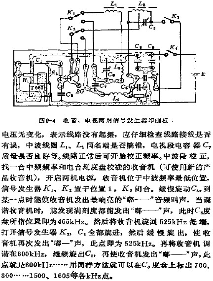 收音、電視兩用信號(hào)發(fā)生器印制板