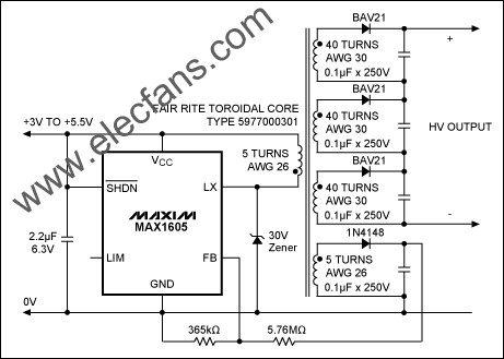高電壓供電功能的單芯片 www.makelele.cn