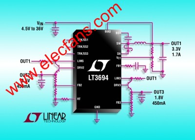 降壓型開關穩(wěn)壓器LT3694 www.makelele.cn