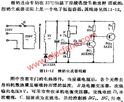 酸奶生成器電路  www.makelele.cn