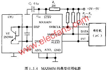 MAX6654的典型應(yīng)用電路  www.makelele.cn