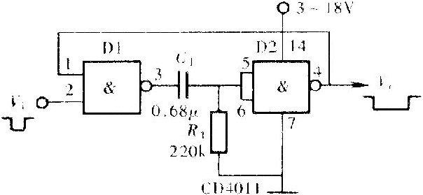 由門(mén)電路組成的單穩(wěn)態(tài)觸發(fā)器
