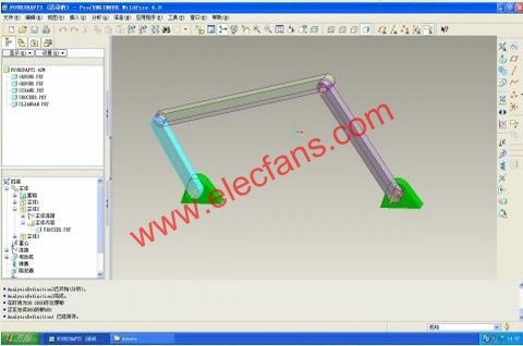 Pro/E四桿機構(gòu)的運動仿真   www.makelele.cn