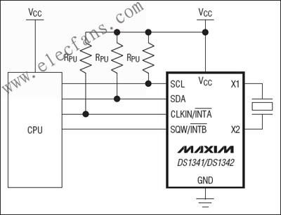DS1341/DS1342低電流實(shí)時(shí)時(shí)鐘(RTC) www.makelele.cn