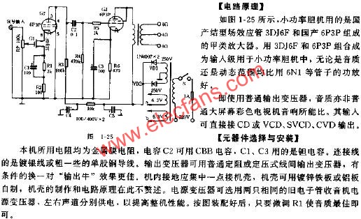 自制小功率膽機(jī)功放電路原理圖 www.makelele.cn