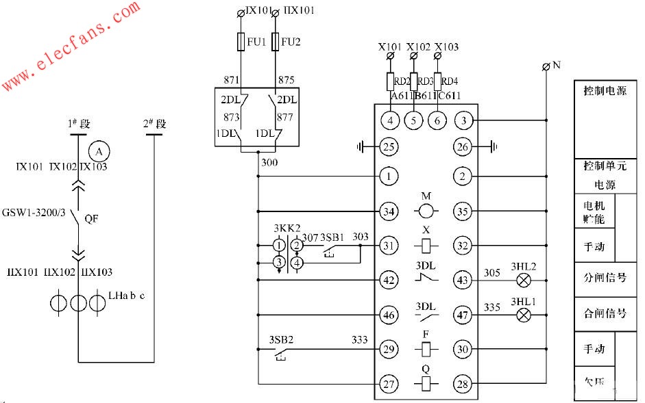  聯(lián)絡(luò)柜控制電路圖 www.makelele.cn