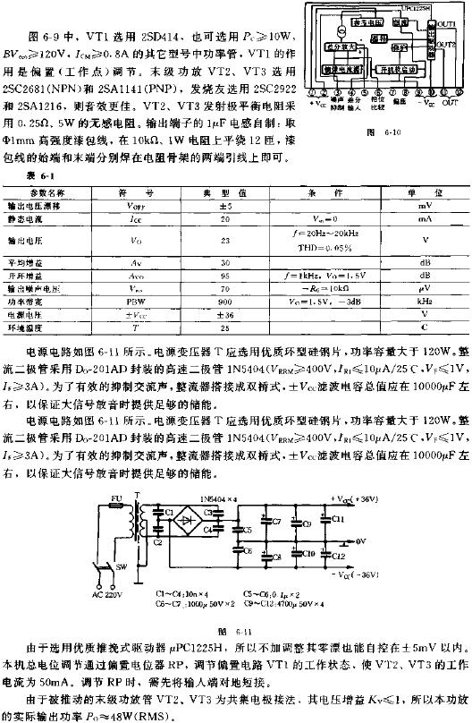 簡潔的50W優(yōu)質(zhì)功放電路圖