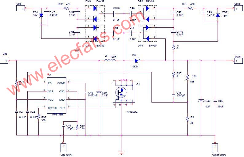 FP5138應用電路 www.makelele.cn
