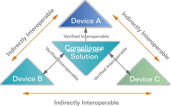 圖2：具有一致性解決方案的間接互操作性。
