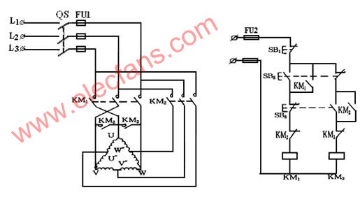按鈕控制的雙速電動機控制線路 http://www.makelele.cn
