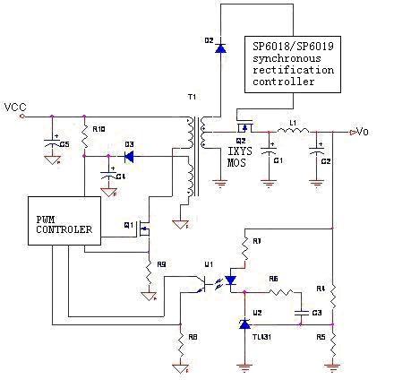 圖3：適配器常用的反激同步整流控制電路。