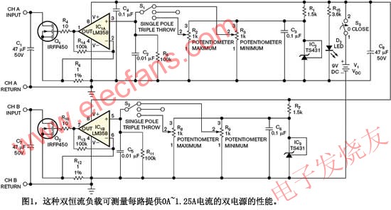 簡單雙恒流負載設計 來源：電子發(fā)燒友