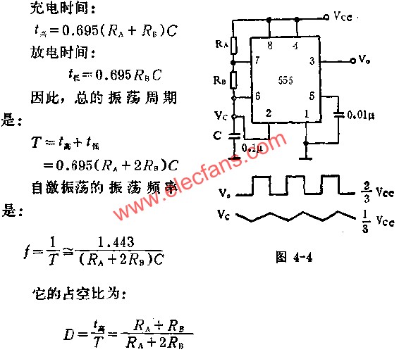 時基集成電路組成振蕩器電路圖 www.makelele.cn