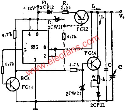 時(shí)基集成電路組成多種波形發(fā)生器電路圖  www.makelele.cn
