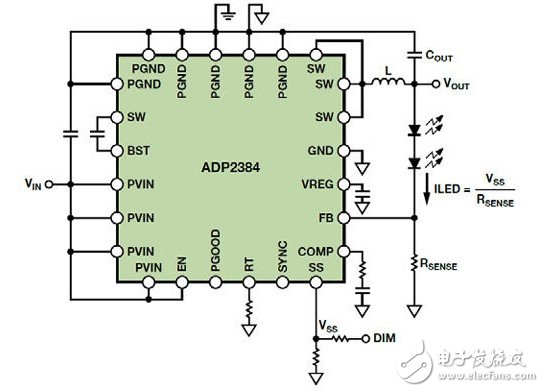 圖12. 模擬調光電路
