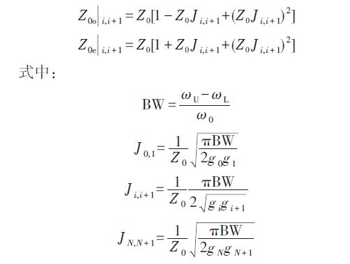 耦合微帶線帶通濾波器中傳輸線的奇模、偶模通過(guò)公共接地板產(chǎn)生耦合效應(yīng)，并導(dǎo)致了奇模特性阻抗和偶模特性阻抗