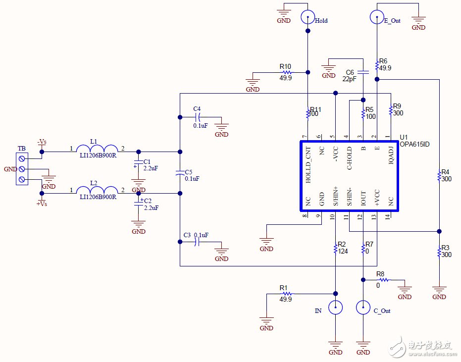 多功能采樣和保持電路應(yīng)用于工業(yè)和T&M電路圖