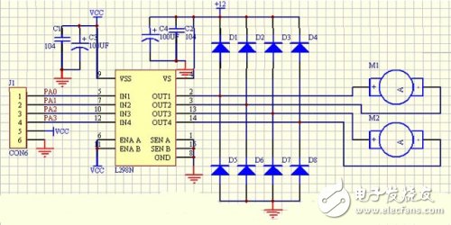 PA0~PA3為單片機(jī)的I/O腳