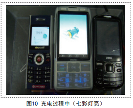 充電過程中（七彩燈亮）