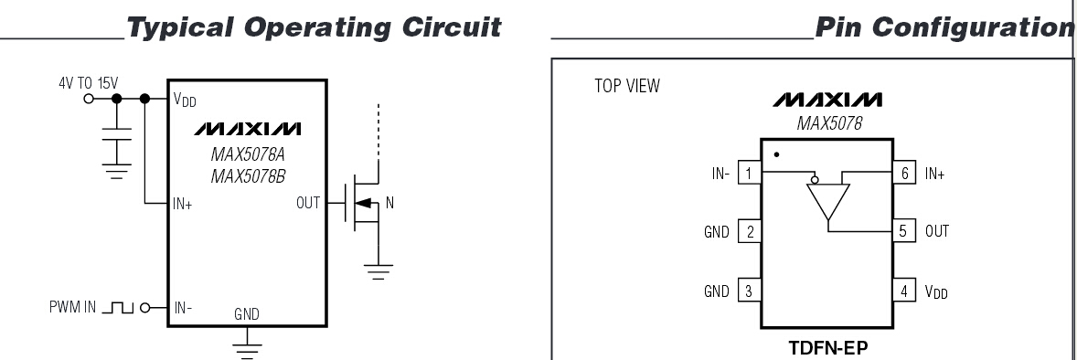 MAX5078 4A、20ns MOSFET驅(qū)動(dòng)器