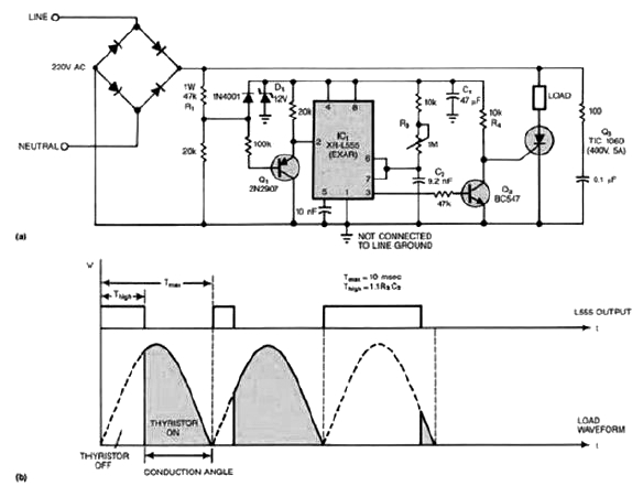 555定時(shí)器的三種工作模式及用于觸發(fā)相位控制